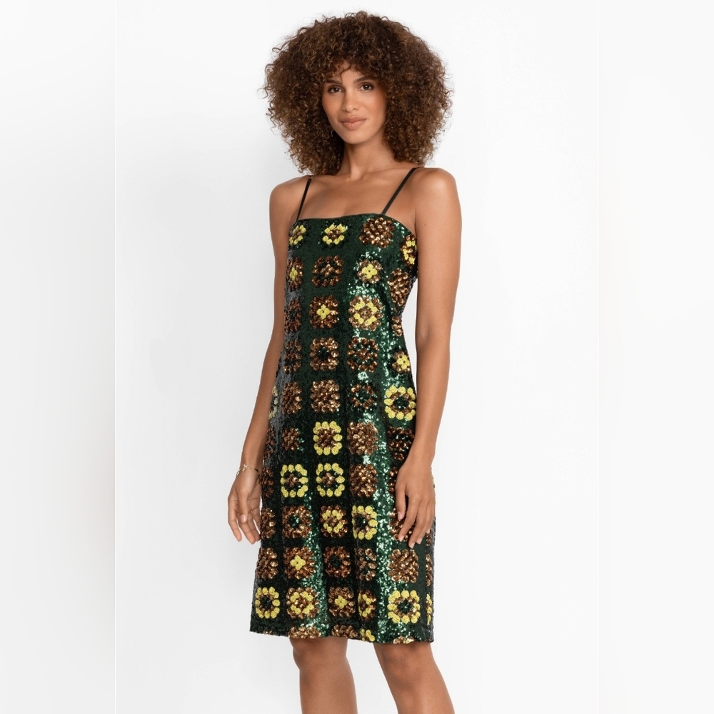 NWT Size M Johnny Was Love Gemini Sequin Spaghetti Strap Mini Dress - Picture 4 of 13